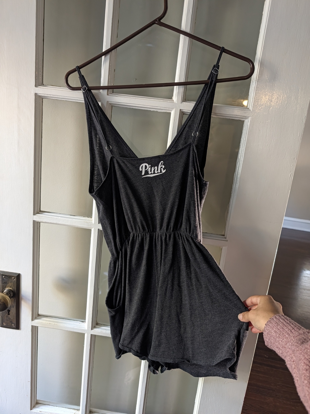 Pink Victoria’s Secret Crossover Romper Cover Up Casual Charcoal Gray Small - Picture 4 of 17